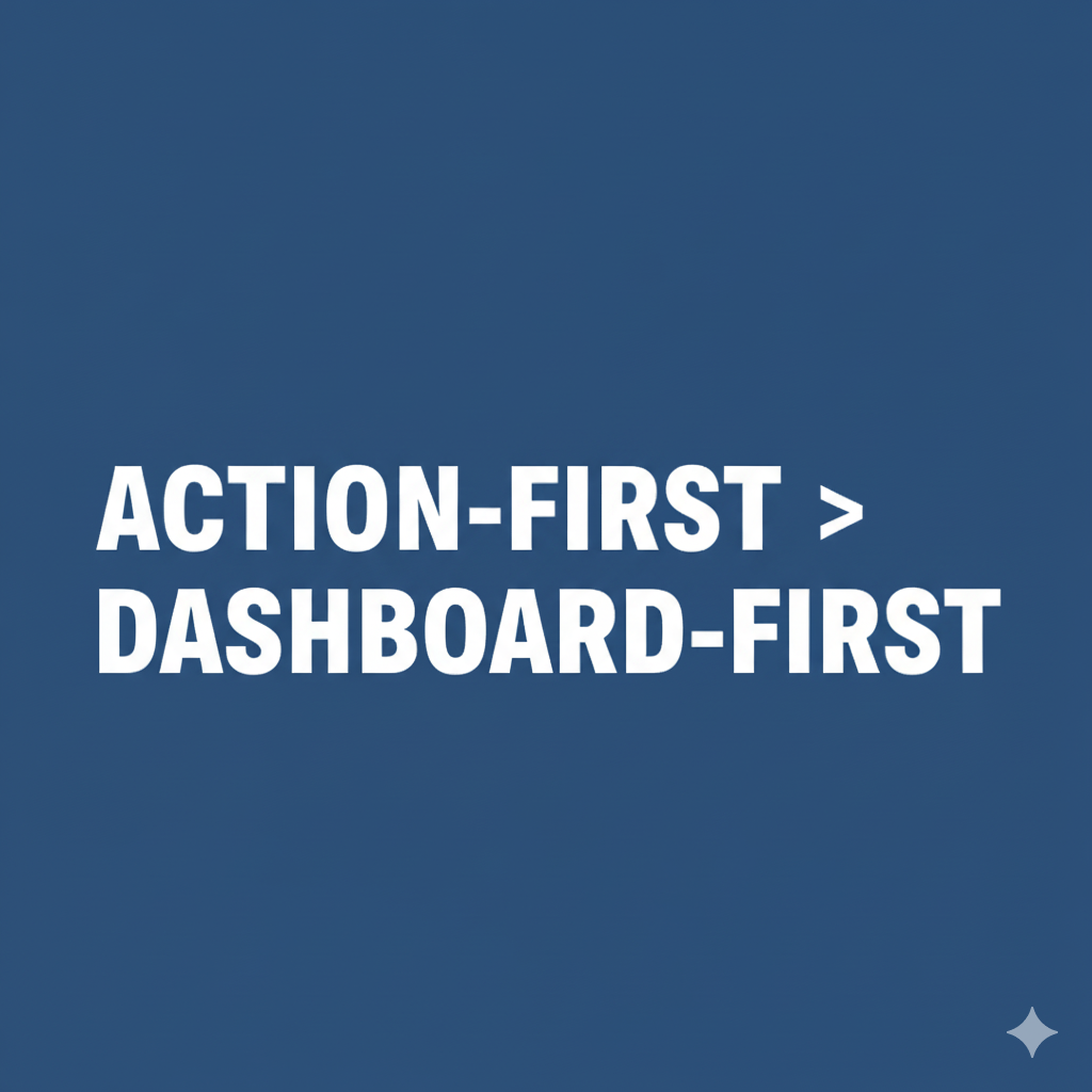 Action-first analytics vs dashboard-first
